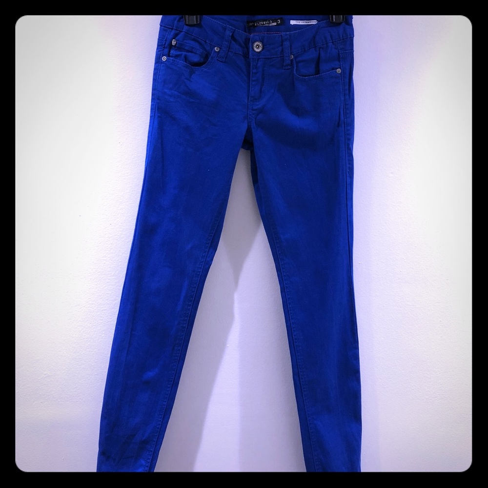 Hot Topic “Lovesick” royal blue jeans